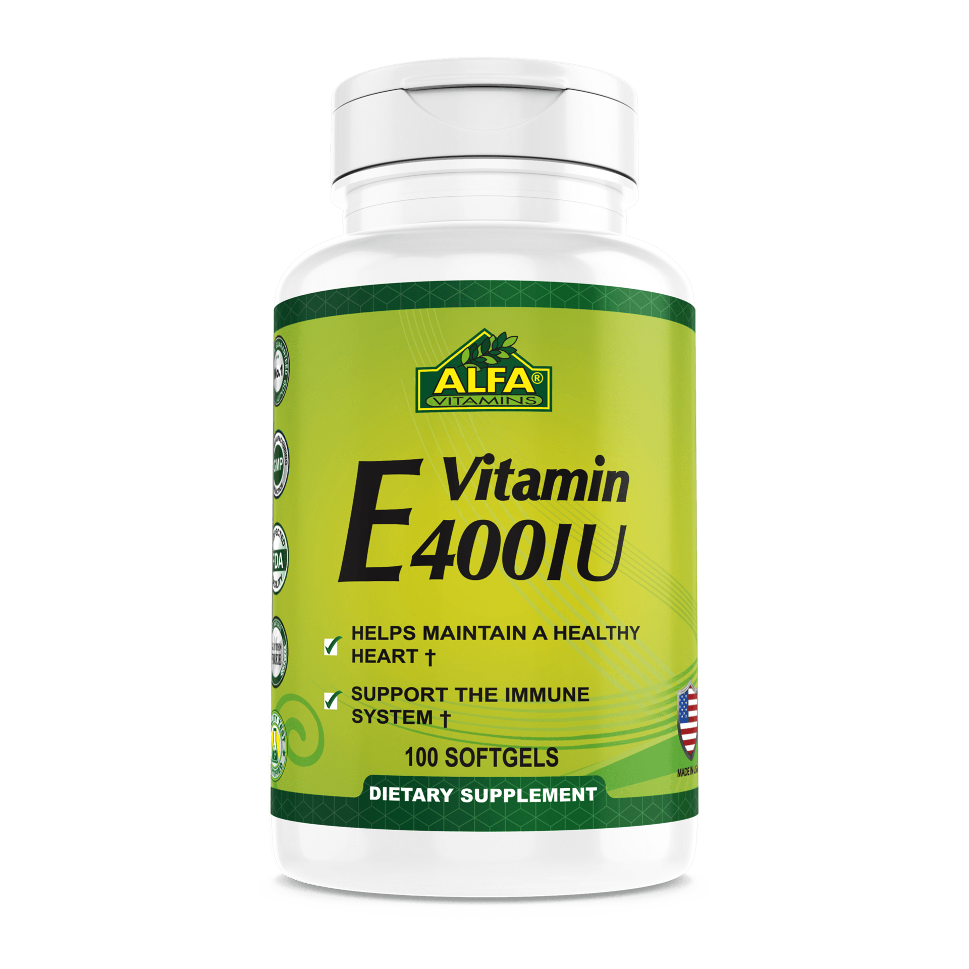 ویتامین ای 400 آلفا ویتامینز 100 عددی Alfa Vitamins Vitamin E 400 IU 100 Softgels