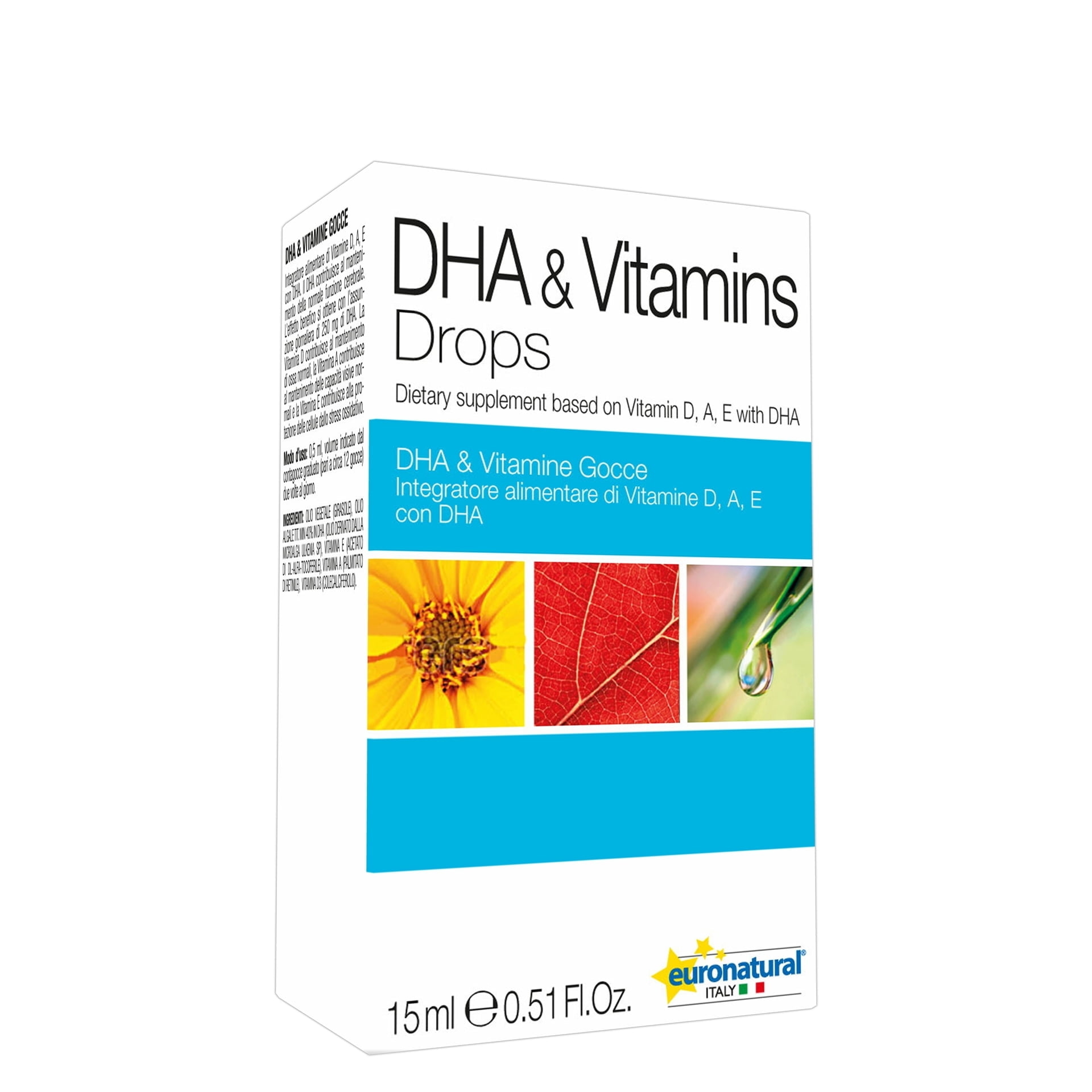 دی اچ آ و ویتامین یورو نچرال 15 میلی لیتری Euronatural DHA and vitamins drops 15 ml