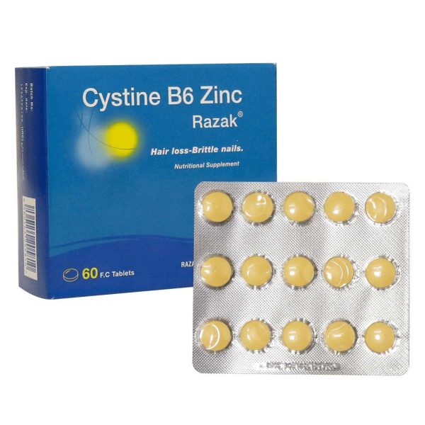 قرص سیستین B6 زینک رازک 60 عددی Razak Cystin B6 Zink 60 Tablets