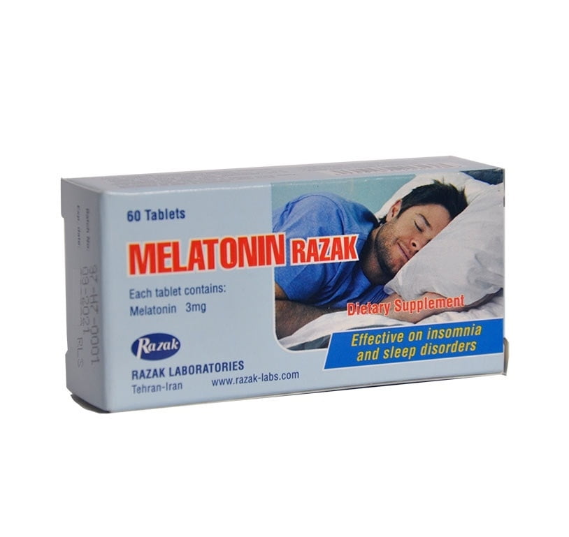 ملاتونین ۳ میلی گرم رازک 60 عددی Razak Melatonin 3 mg 60 Tablets
