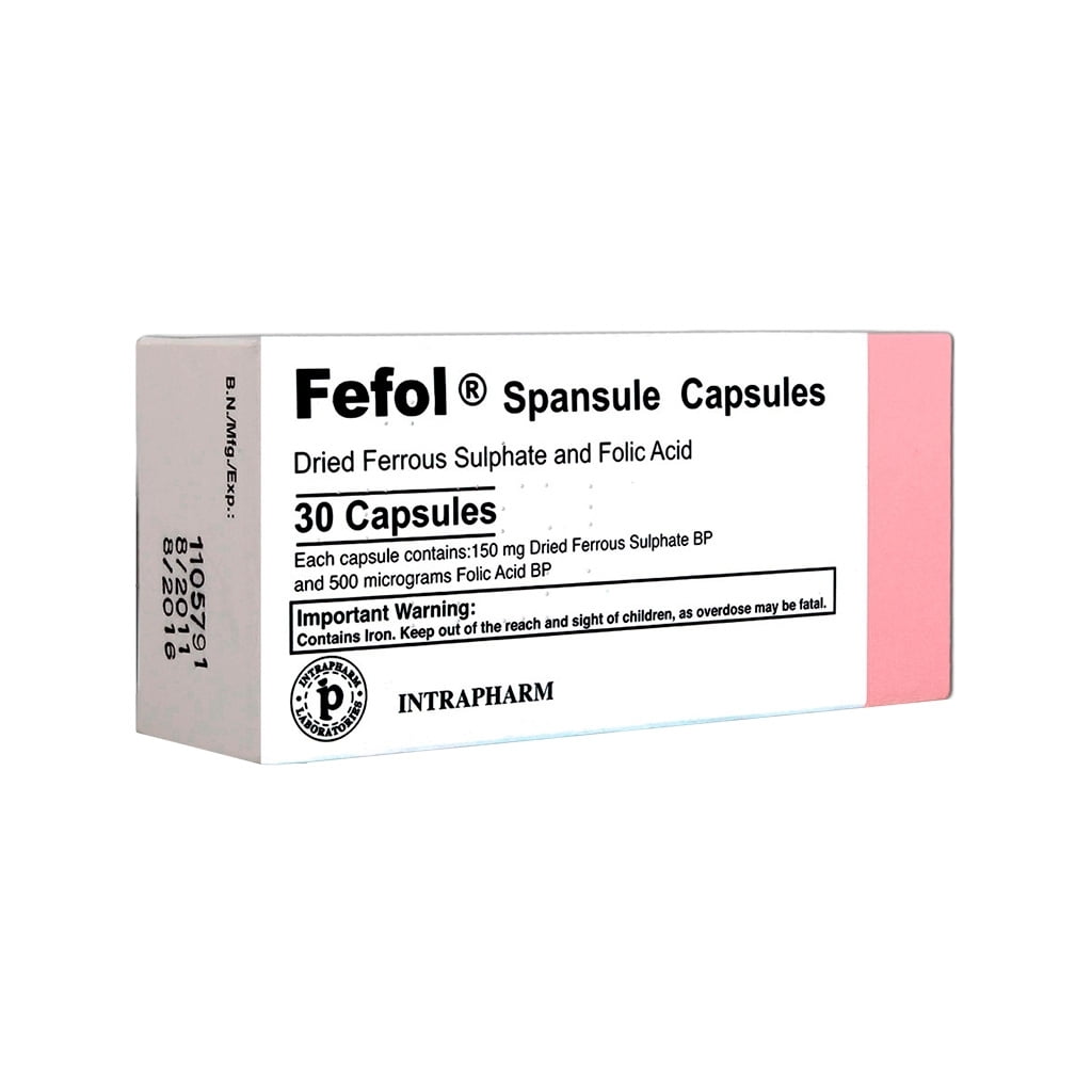 کپسول ففول اینترافارم 30 عددی Intrapharm Fefol Spansule 30 Capsules