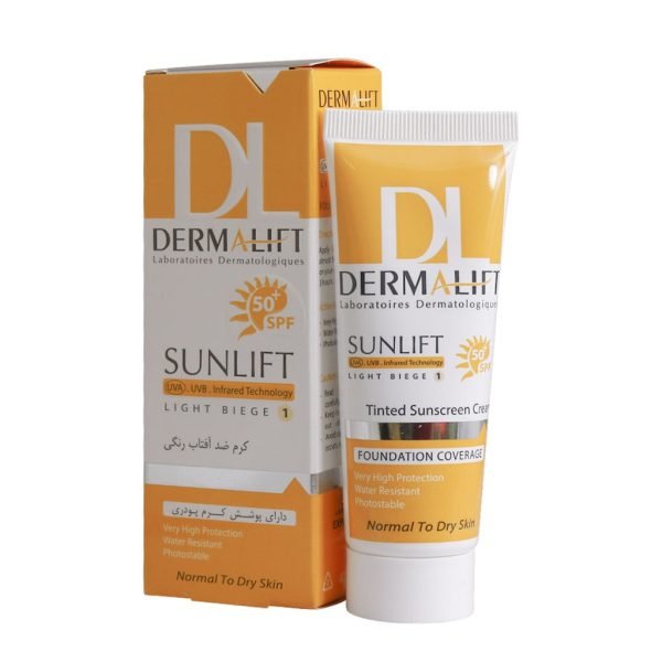 کرم ضد آفتاب رنگی پوست معمولی و خشک سانلیفت درمالیفت ۴۰ میلی لیتری Dermalift Sunlift Tined Sunscreen Cream for Normal to Dry Skin 40 ml
