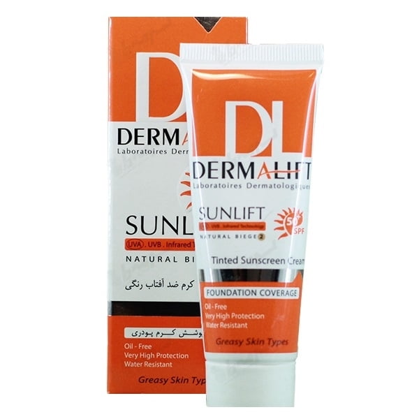 کرم ضد آفتاب رنگی پوست چرب سانلیفت درمالیفت ۴۰ میلی لیتری Dermalift Sunlift Tined Sunscreen Cream for Greasy Skin Types 40 ml