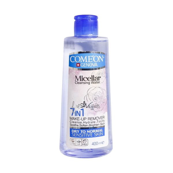 محلول پاک کننده آرایش صورت پوست های معمولی، خشک و حساس کامان 400 میلی لیتری COME'ON Micellar Cleaning Water For Dry To Normal, Sensitive Skin 400 ml