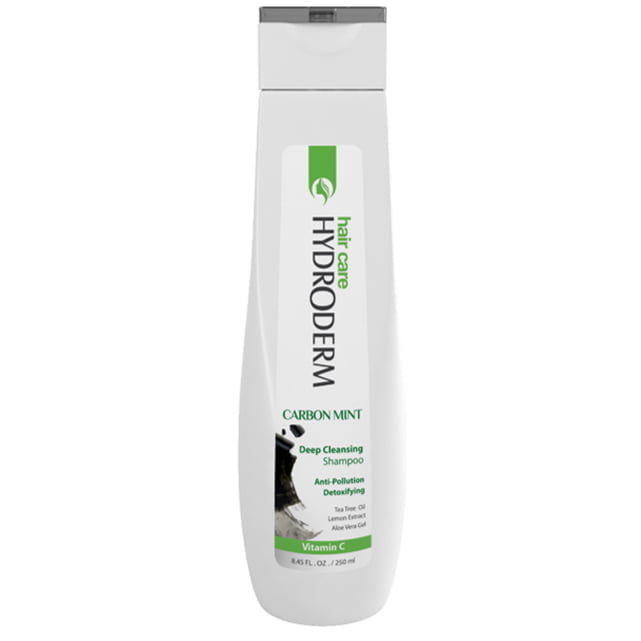 شامپو پاک کننده قوی مو و پوست سر زغال و نعناع هیدرودرم Hydroderm Hair Carbon Mint Care Deep Cleansing Anti-Pollution Detoxifying Shampoo