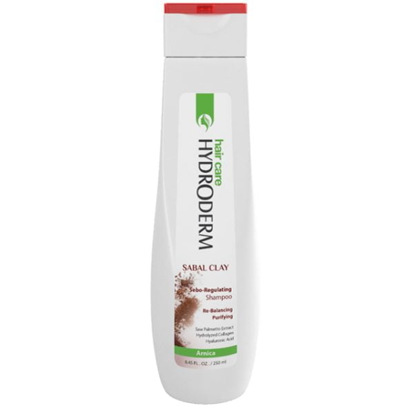 شامپو کنترل کننده چربی مو و پوست سر خاک رس و سابال هیدرودرم Hydroderm Sabal Clay Sebo Regulating & Re Balancing Purifying Shampoo