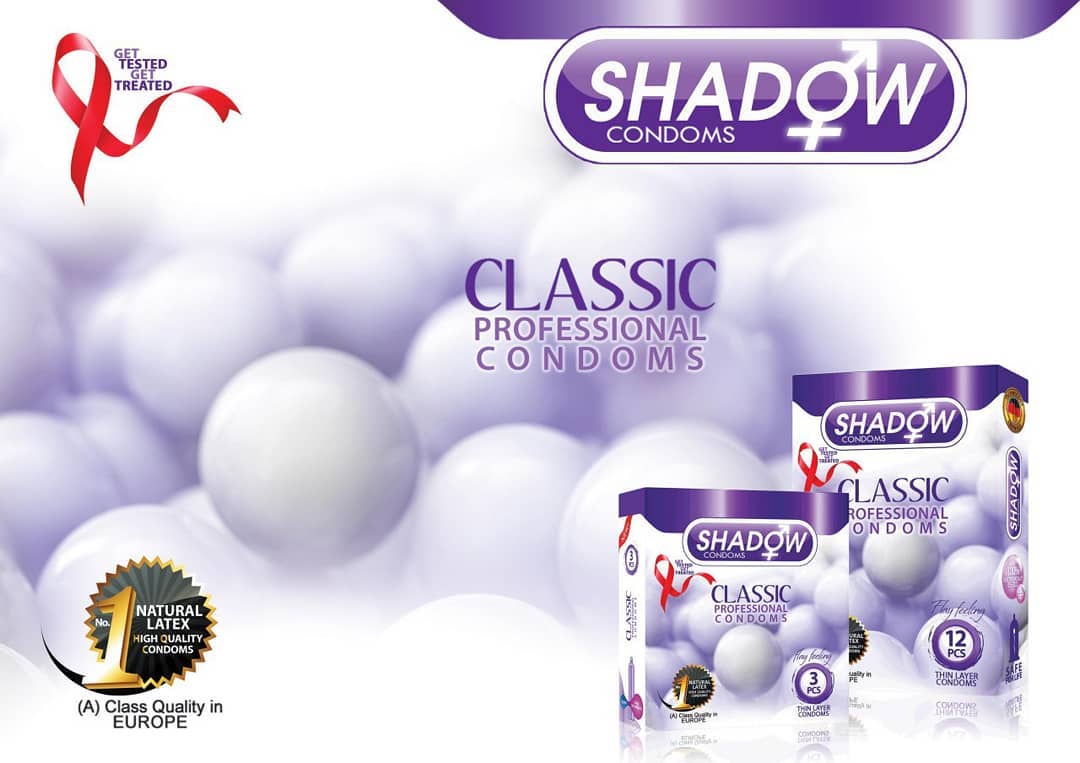 کاندوم شادو مدل Classic بسته 12 عددی  Shadow Classic Condoms Pack Of 12