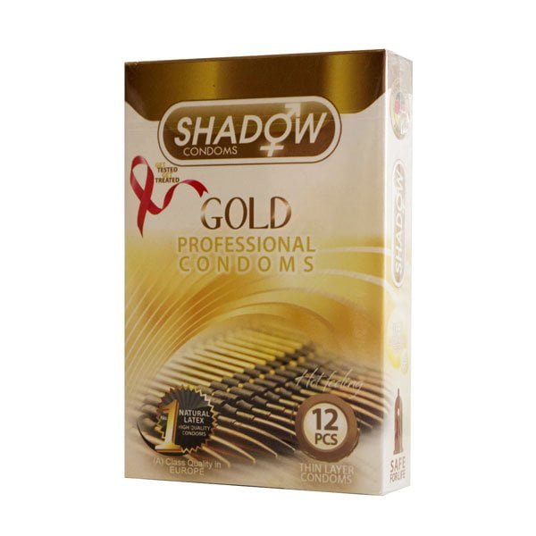 کاندوم شادو مدل Gold بسته 12 عددی Shadow Gold Condoms 12 Pcs