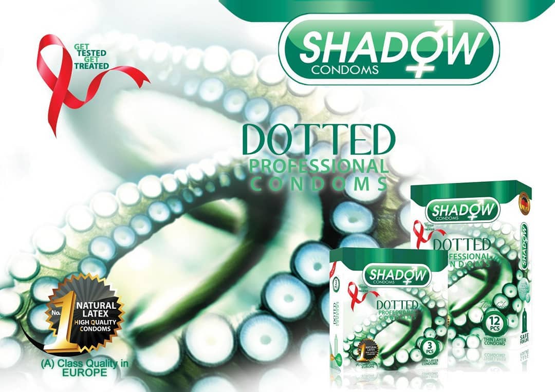 کاندوم خاردار شادو مدل DOTTED بسته 12 عددی Shadow DOTTED Condoms Pack Of 12