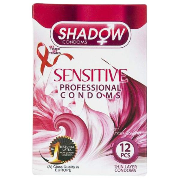 کاندوم شادو مدل Sensitive بسته 12 عددی Shadow Sensitive Condoms 12 Pcs