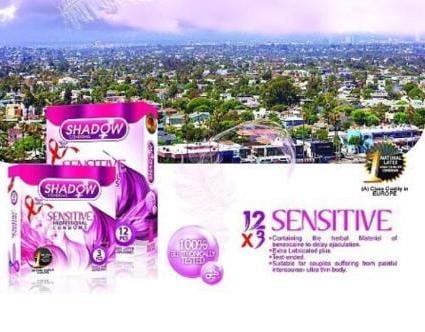 کاندوم شادو مدل Sensitive بسته 12 عددی Shadow Sensitive Condoms 12 Pcs