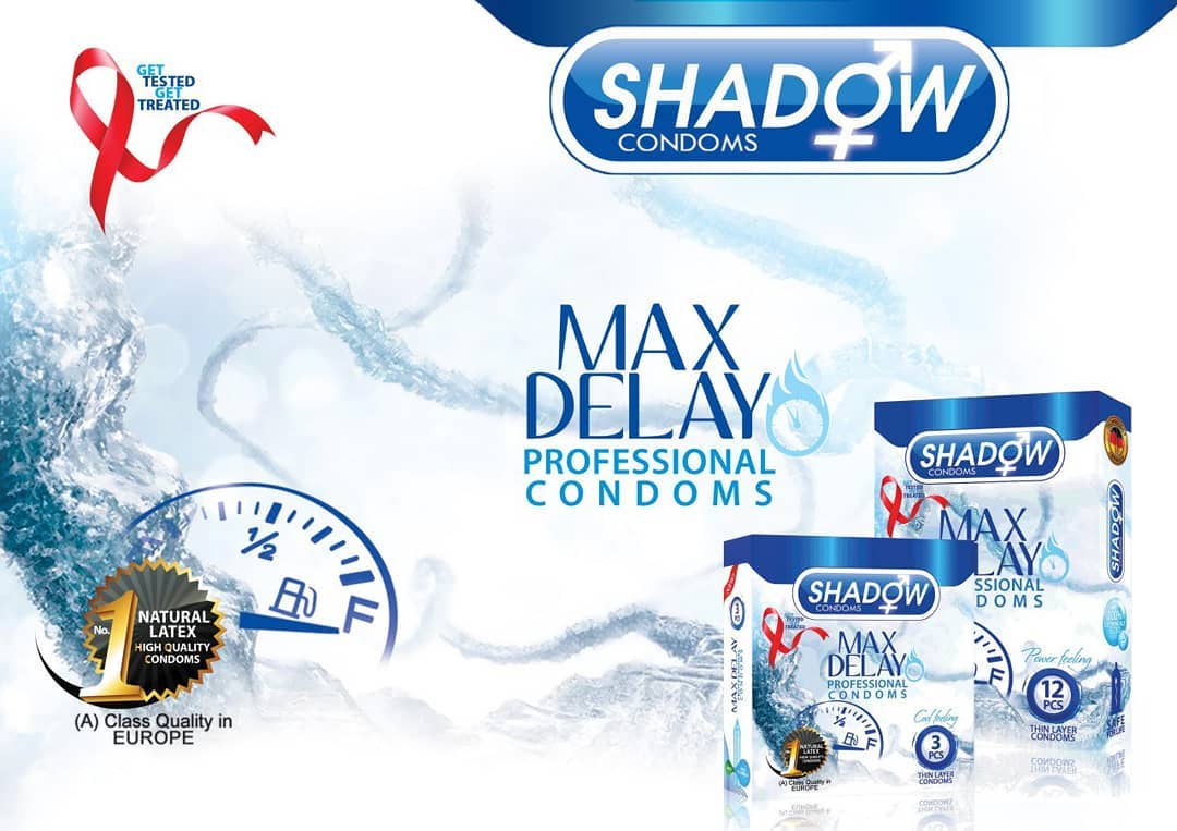کاندوم شادو مدل Max Delay بسته 12 عددی Shadow Max Delay Condoms 12 Pcs