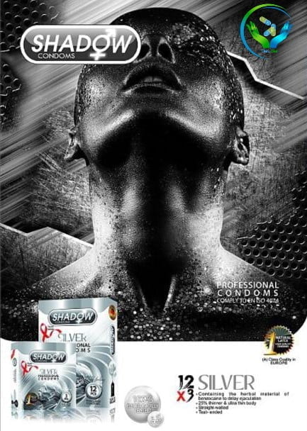کاندوم شادو مدل Silver بسته 12 عددی Shadow Silver Condoms 12 Pcs