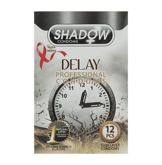 کاندوم شادو مدل Delay بسته 12 عددی shadow Delay condoms 12 Pcs