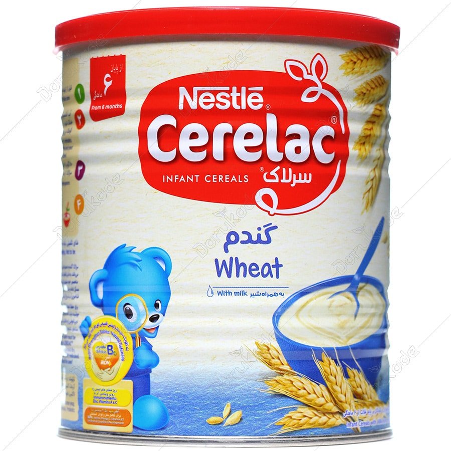 سرلاک گندم به همراه شیر نستله از پایان 6 ماهگی 400 گرمی Nestle Cerelac Wheat With Milk From 6 Months 400 g