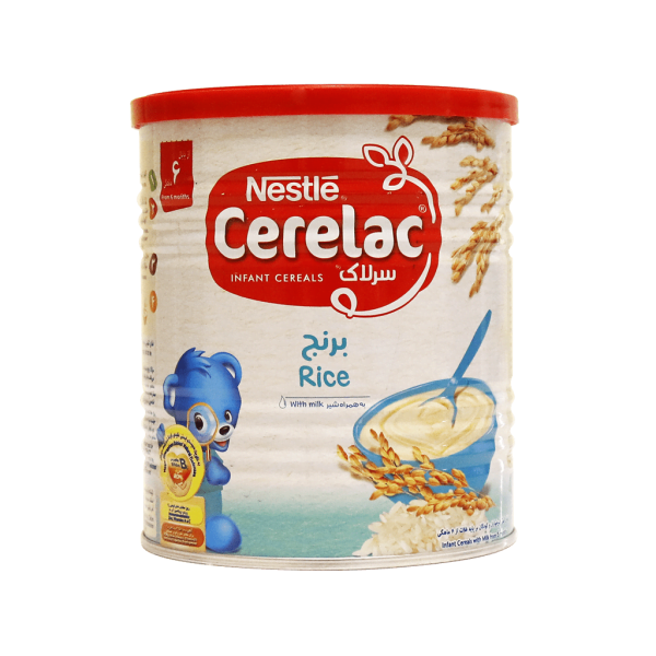 سرلاک برنج به همراه شیر نستله از پایان 6 ماهگی 400 گرمی  Nestle Cerelac Rice With Milk From 6 Months 400 g