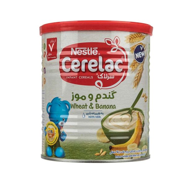 سرلاک گندم و موز به همراه شیر نستله از پایان 7 ماهگی 400 گرمی Nestle Cerelac Wheat & Banana With Milk From 7 Months 400 g