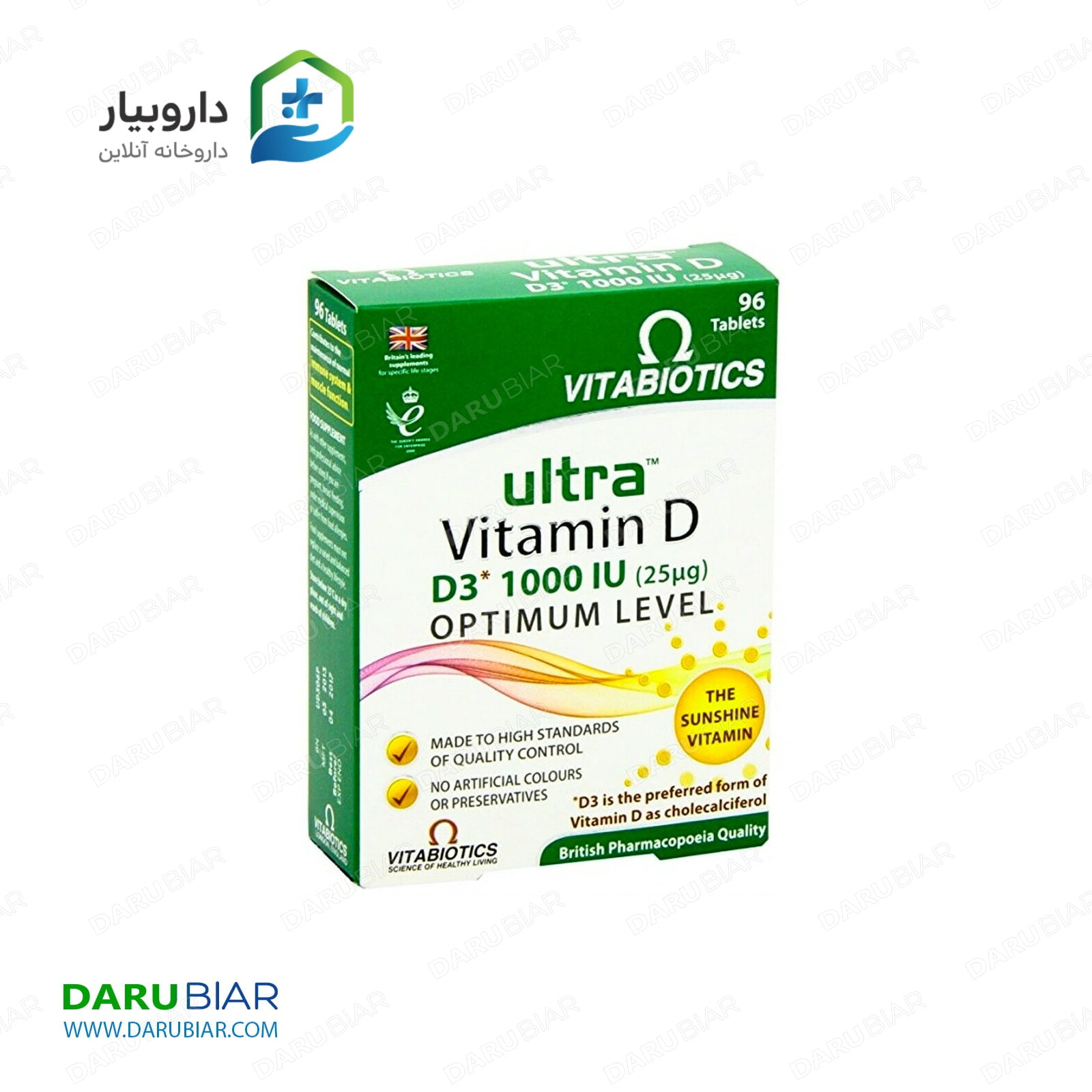 اولترا ویتامین دی 1000 واحدی ویتابیوتیکس 96 عددی Vitabiotics Ultra Vitamin D 1000IU 96 Tablets