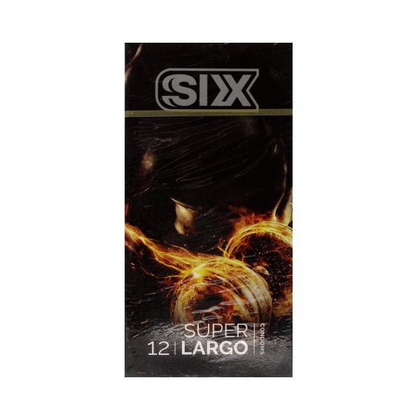کاندوم سیکس مدل لارگو بسته ۱۲ عددی Condom Six Super Largo- 12PCS