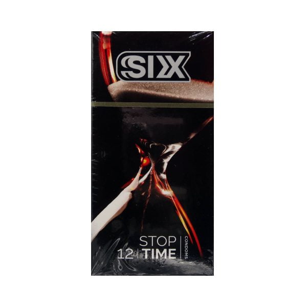کاندوم سیکس مدل تاخیری بسته ۱۲ عددی Condom Six Stop Time - 12PCS