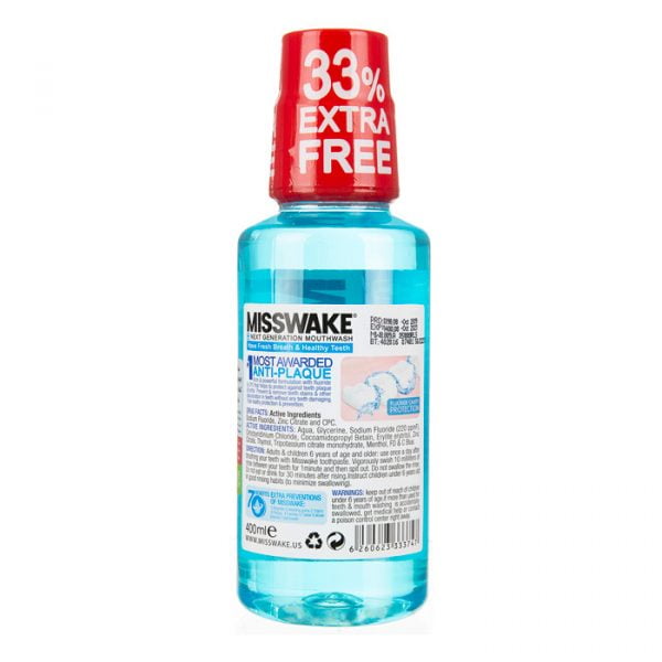 دهان شویه آنتی پلاک میسویک ۲۰۰ میلی لیتر MissWake Anti Plaque Mouthwash 200 Ml