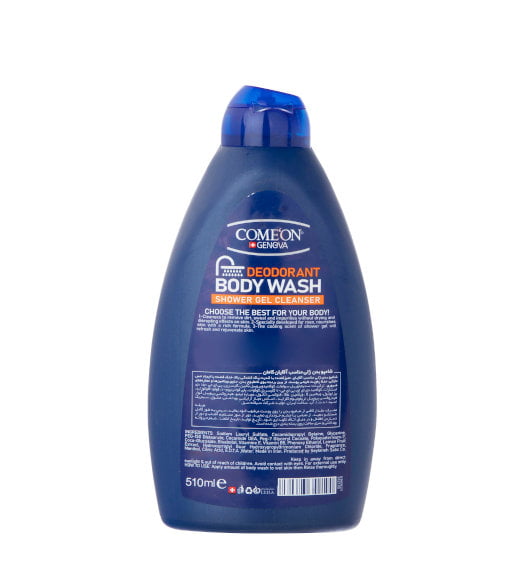 شامپو بدن ژلی دئودورانت مدل ویک آپ آقایان کامان 510 میلی لیتری COME'ON Deodorant Wake Up Body Wash Shower Gel Cleanser For Men 510 ml