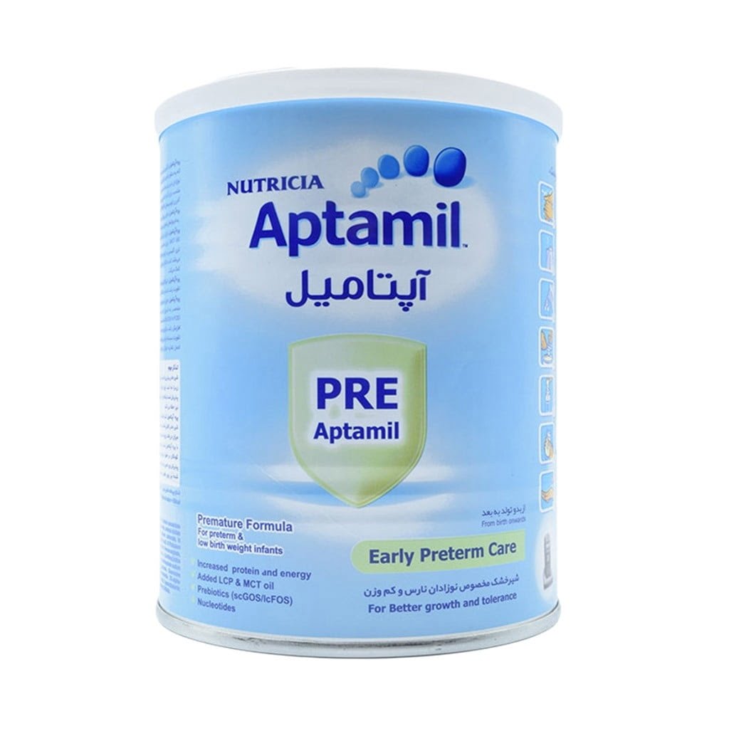 شیر خشک پره آپتامیل نوتریشیا مخصوص نوزادان نارس و کم وزن  400 گرمی Nutricia PRE Aptamil Premature Furmula For Preterm & Low Birth Weight Infants 400 g