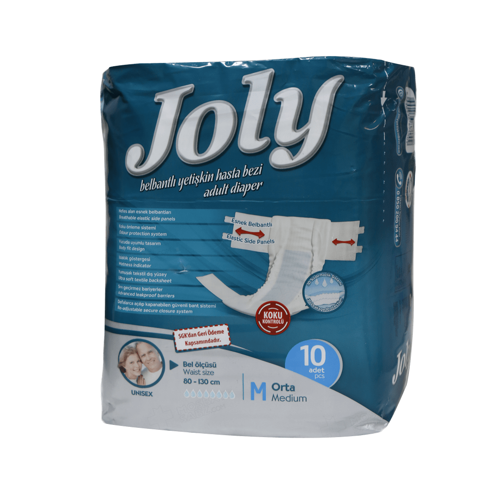پوشینه بزرگسال جولی سایز متوسط بسته 10 عددی Joly Medium Adult Protective Diaper 10 pcs